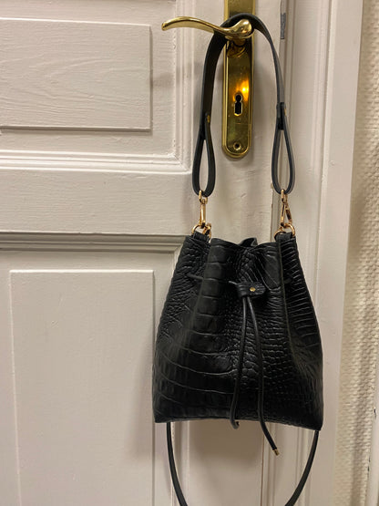 Scilla Bucket Bag Mini Kroko mit Krokoprägung - Scilla